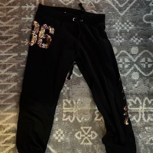 VS Pink cropped bling sweats
